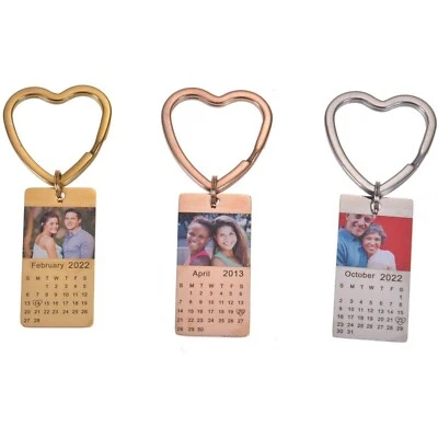 Pendantify Personalized Wedding Anniversary Calendar Photo Keychain with Date - Image 1 of 4