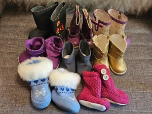 American Girl Schuhpaket 8 Stiefel Hausschuhe Saige Nicki McKenna - Bild 1 von 4