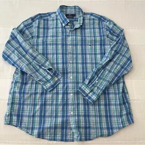 Vineyard Vines Classic Fit Tucker Shirt Men's Size XXL Blue Plaid Long Sleeve - Picture 1 of 6