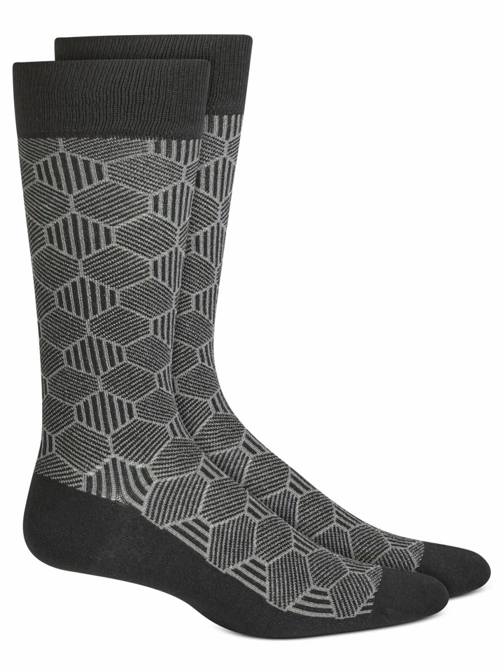 Alfani Men's Alfatech Geo Line Socks Size 7-12 (2 Pairs) (Same Day Ship) - Image 1 of 1