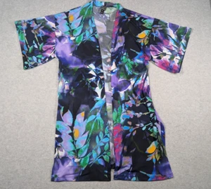 Clara Sun Woo Women Sweater XS Open Front Kimono Sleeve Watercolor Floral - Picture 1 of 10