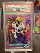 JJ McCarthy 1st Fuchsia Refractor /150 2021 Bowman U University Rookie Card #39