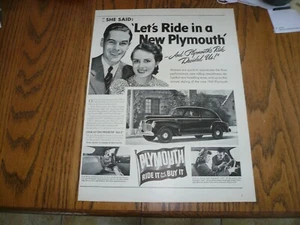 1941 Plymouth - Vintage Print Ad  - Imagen 1 de 1