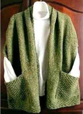EASY KNITTERS WRAP READING TV COSY SHAWL STOLE ARAN LAMINATED KNITTING PATTERN  - Image 1 of 2