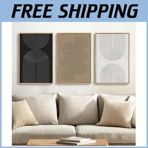 Boho Geometrisches Leinwand Wandbild Set - 16x24 Zoll x3 - Bild 1 von 9