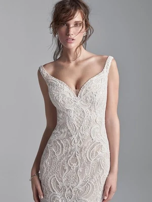 Sottero & Midgley Elias Beaded Wedding Dress Size 12 Pre Owned - Image 1 of 4