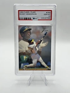 1993 Fleer Flair Rickey Henderson #260 Graded GGC Gem Mint 10   - Bild 1 von 2