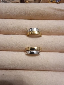 9ct Yellow And White Gold Half Hoop Earrings, Hallmarked 375 - Picture 1 of 13