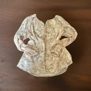 White House Black Market zierliche langärmlige gemusterte Bluse Damen - Größe 10P - Bild 1 von 10