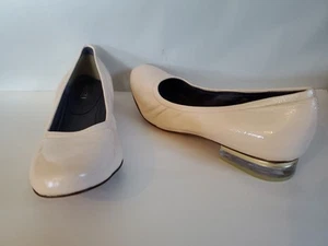 Vintage Van Eli Size 12 M Blush Pink Round Toe Low Clear Heel Gold - Picture 1 of 16