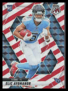 2025 Mosaic "Red & White Stripe Prizm"  Elic Ayomanor  RC #333 - Picture 1 of 1