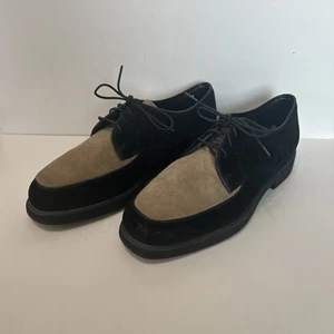 Men’s Hush Puppies Suede Shoes 7.5M Black and Tan Lace Up - Picture 1 of 11