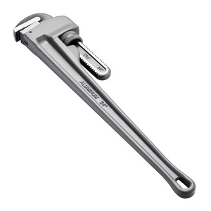 Aluminum Straight Pipe Wrench 24 in Adjustable Plumbing Wrench CRV Jaw - Picture 1 of 12
