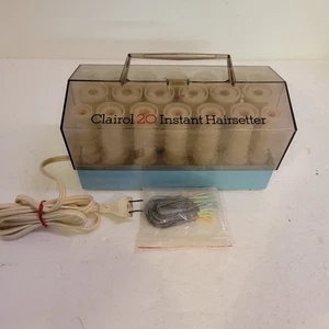Vintage Clairol 20 Instant Hairsetter Rollers Curlers C20S Blue w Clips Tested - Picture 1 of 6