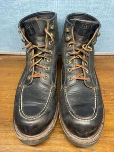 Frye Black Leather Work Boots MENS 10 Dakota Wedge 3487263 - Vibram Soles - Picture 1 of 14
