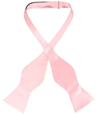Gravata borboleta masculina Biagio SELF TIE sólida cor ROSA CLARO - Imagem 1 de 3