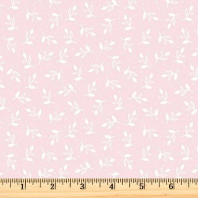 Tela 100 % algodón Happy Heart Sprigs rosa claro 16163-01 por media yarda Foto 1 de 4