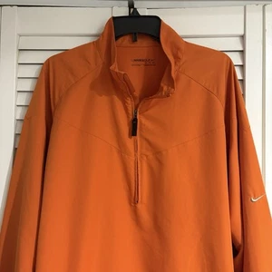 Herren Nike Golf 1/4 Zip Jacke Orange Windbreaker XXL Taschen DEFEKTER KORDELZUG - Bild 1 von 9