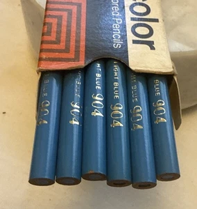 Vintage 12 1 Dutzend Berol Prismacolor Adler Kunststifte 904 hellblau neu im Karton - Bild 1 von 6