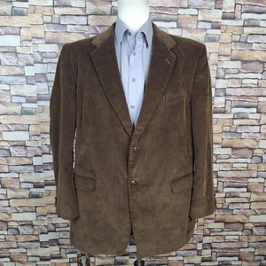 Statements Blazer Jacket Mens 46L Brown Corduroy SV Cotton - Picture 1 of 6