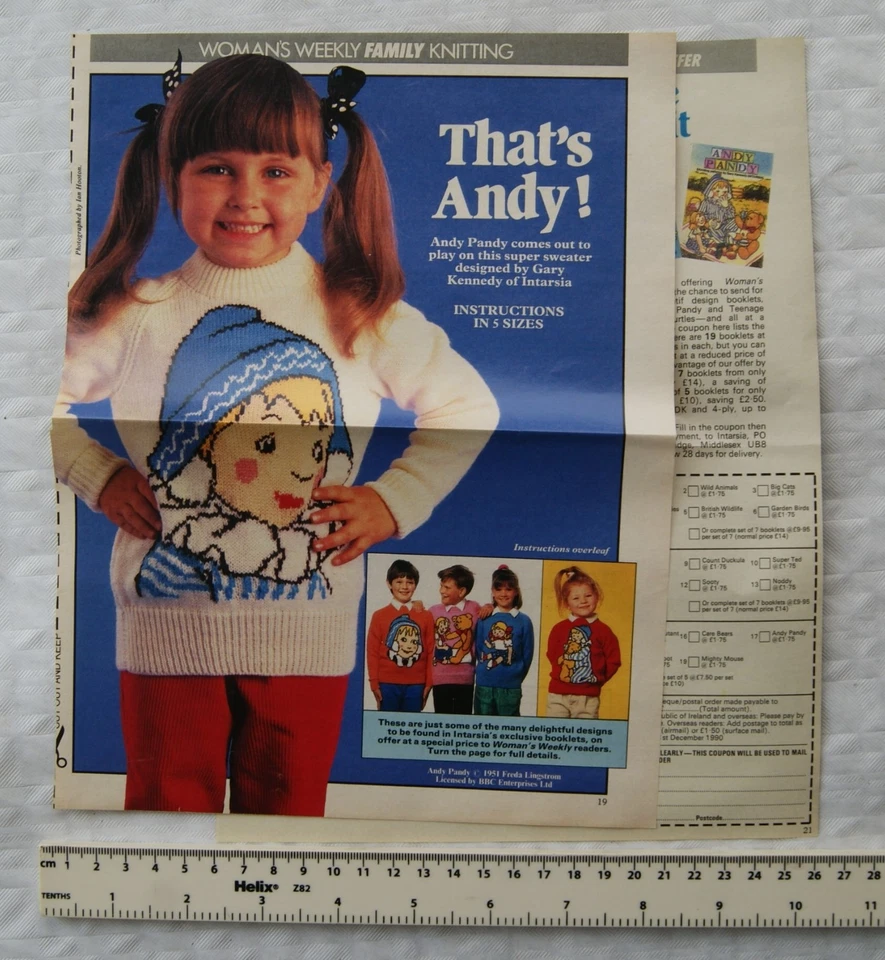 Woman's Weekly pattern Andy Pandy sweater, 4 ply, 61-81 cm, 24-32 inch - Image 1 of 1