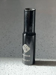 Stanley 1/4 Deep socket in 1/4" Drive Black chrome 6-point - Bild 1 von 6