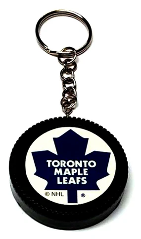 TORONTO MAPLE LEAFS MINI PUCK KEYCHAIN 2" WIDE NEW NHL OFFICIALLY LICENSED Cover