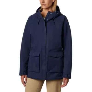 Columbia Ladie's Double Pocket Hooded Rain Coat Omni Tech Jacket H51 - Picture 1 of 8