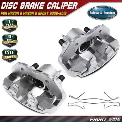 2x Front Disc Brake Caliper with Bracket for Mazda 3 2005-2006 2008-2013 L4 2.0L - Image 1 of 4
