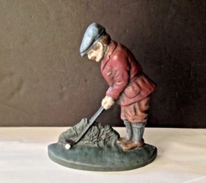 VTG Golfer Playing Golf 3-1/2 LBS Cast Iron 8’’ Tall Door Stop/Stopper Signed CN - Picture 1 of 6