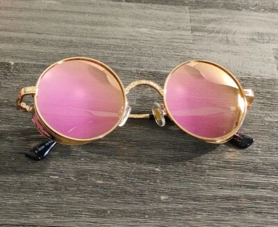 Vooglam Pink Gold Round Sunglasses New - Image 1 of 4