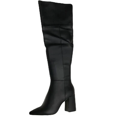 Botas Neiman Marcus Negras Imitación Cuero Elastizadas Sobre la Rodilla Talla 8M Nuevas en Caja Para Mujer’s Foto 1 de 4