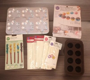 Wilton Cake Pop Baking Supplies Lot Pans, Sticks, Stand, Pretzel Mold - Picture 1 of 16
