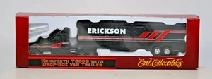 NIB HO SCALE ERTL 4518 ERICKSON KENWORTH T600B WITH DROP-BOX VAN TRAILER - Picture 1 of 6