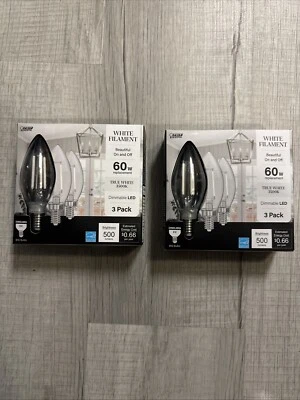 (2)(3-Pk) Feit Electric B10 E12 LED Light Bulb CTC60935CAWFHD3 - Image 1 of 4