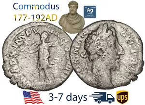 Ancient Roman Empire Coin Silver Denarius COMMODUS 177 - 192 AD Authentic #20681 - Picture 1 of 3
