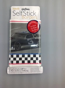Borden Nascar Style Wallpaper Border 15 foot x 6.87 inches Self Stick Removable - Picture 1 of 2