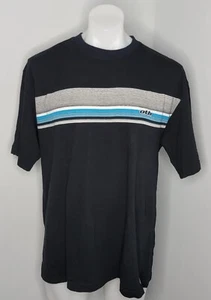 On The Brink Vintage 90s Herren Schwarz Gestreift Brust T-Shirt Größe XL - Bild 1 von 5
