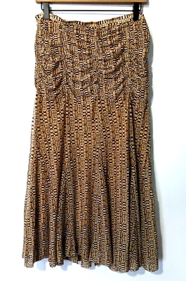 Tapemeasure Women's Long Skirt Sz S 100% Nylon Geometric Attached Liner EUC - Image 1 of 4