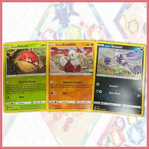 Pokemon TCG: PROMO CARDS COSMO FOIL Hisuian Sneasel Growlithe & Voltorb - Picture 1 of 2