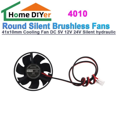 41x10mm Cooling Fan Round Silent Brushless Fans DC 5V 12V 24V Silent hydraulic - Image 1 of 4