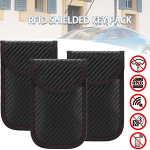3Pz Portachiavi Auto Antifurto Blocco Segnale RFID Faraday Blocco Segnale Borsa - Foto 1 di 6