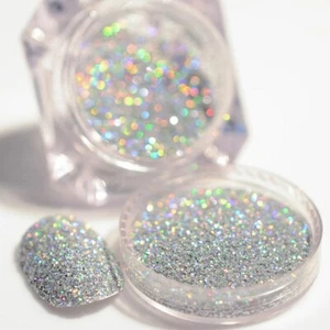 Nini's Things 30 g holográfico súper fino holográfico láser plata brillo resina ultra - Imagen 1 de 5