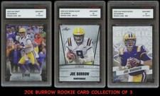 JOE BURROW 2020 LEAF DRAFT/PRIZED/SILVER 1ST GRADED 10 ROOKIE CARD BENGALS