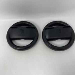 Official OEM Nintendo Switch Mario Kart Steering Wheel Pair Black Model HAC-017 - Picture 1 of 7