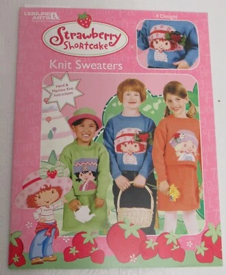 Knit Patterns Strawberry Shortcake Sweaters Leisure Arts New #3748  Vintage  - Image 1 of 4