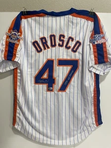 Jesse Orozco Autographed Custom NY Mets Jersey With 1986 WS Champs Inscr Beckett - Picture 1 of 9
