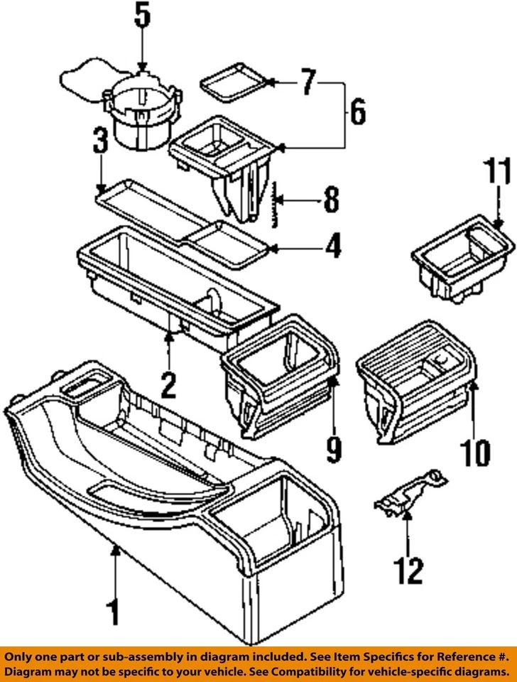 BMW OEM 99-05 323Ci Console Console-Rear Ashtray 51168225988 - Image 1 of 1