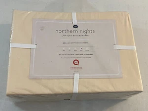 TOTALMENTE NUEVO Juego de Sábanas King de Algodón Orgánico Northern Nights Color Beige - Imagen 1 de 6
