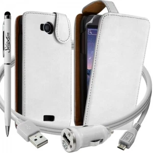 Housse coque etui rabattable pour Wiko Cink Peax 2 + chargeur auto + stylet + 2 - Photo 1 sur 4